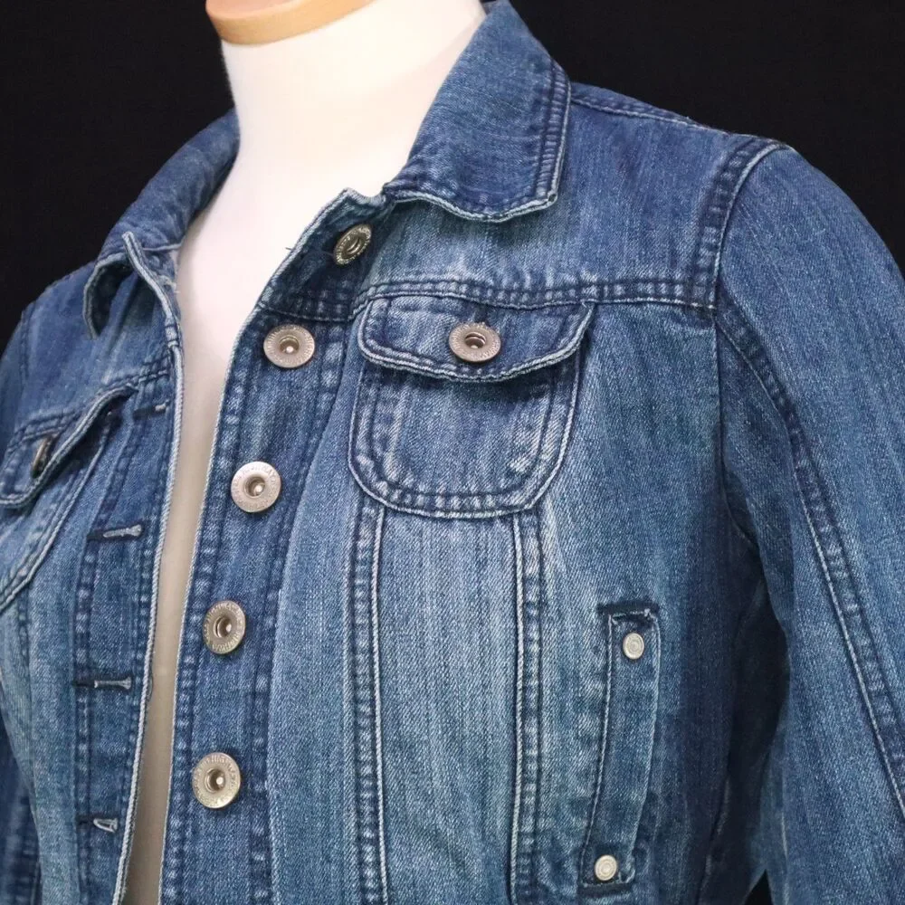 Denim Jacket Highway Jeans Kids Size M Roll Tab Sleeve Pockets